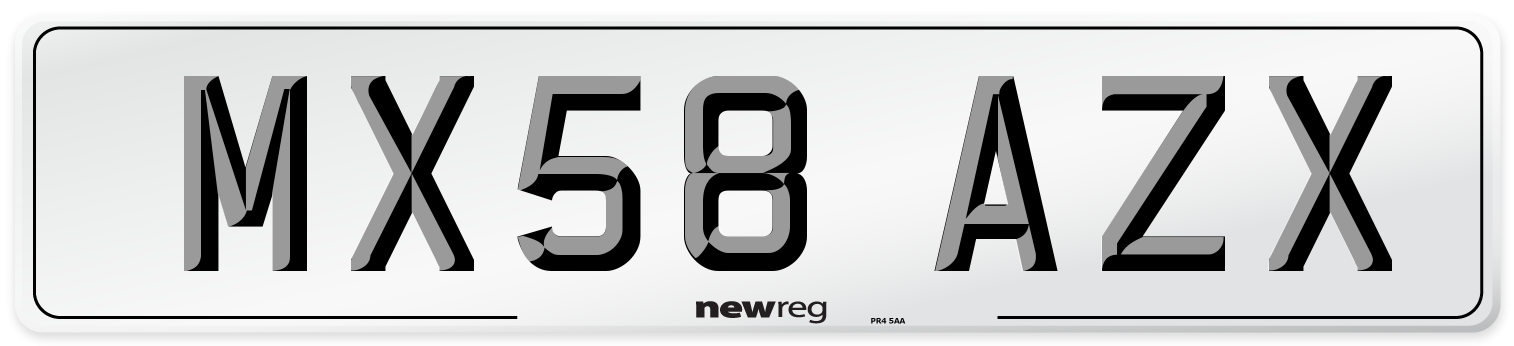 MX58 AZX Number Plate from New Reg